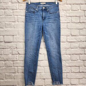 Madewell 9" High-Rise Skinny Jeans Step-Hem Seamed Size 28 Ankle Stretch